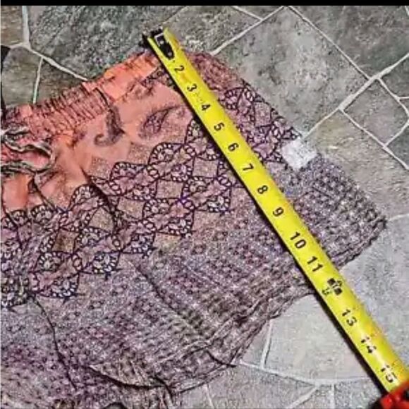 Gypsy 05 Shorts 100% Silk Beach Coverup Anthropologie Pink/Rose - Picture 8 of 13